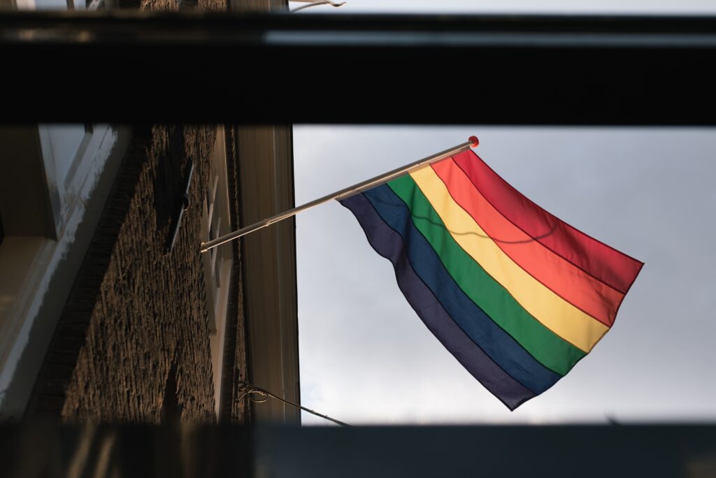 Pride flag waving